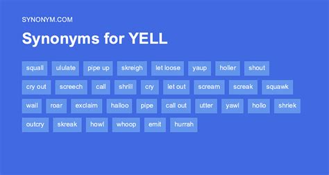 another word for yell